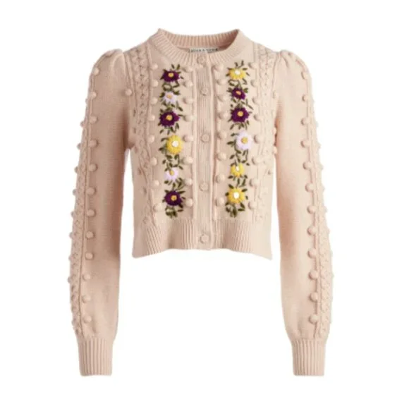Alice + Olivia | Kitty Puff Sleeve Cardigan - Picture 6 of 16